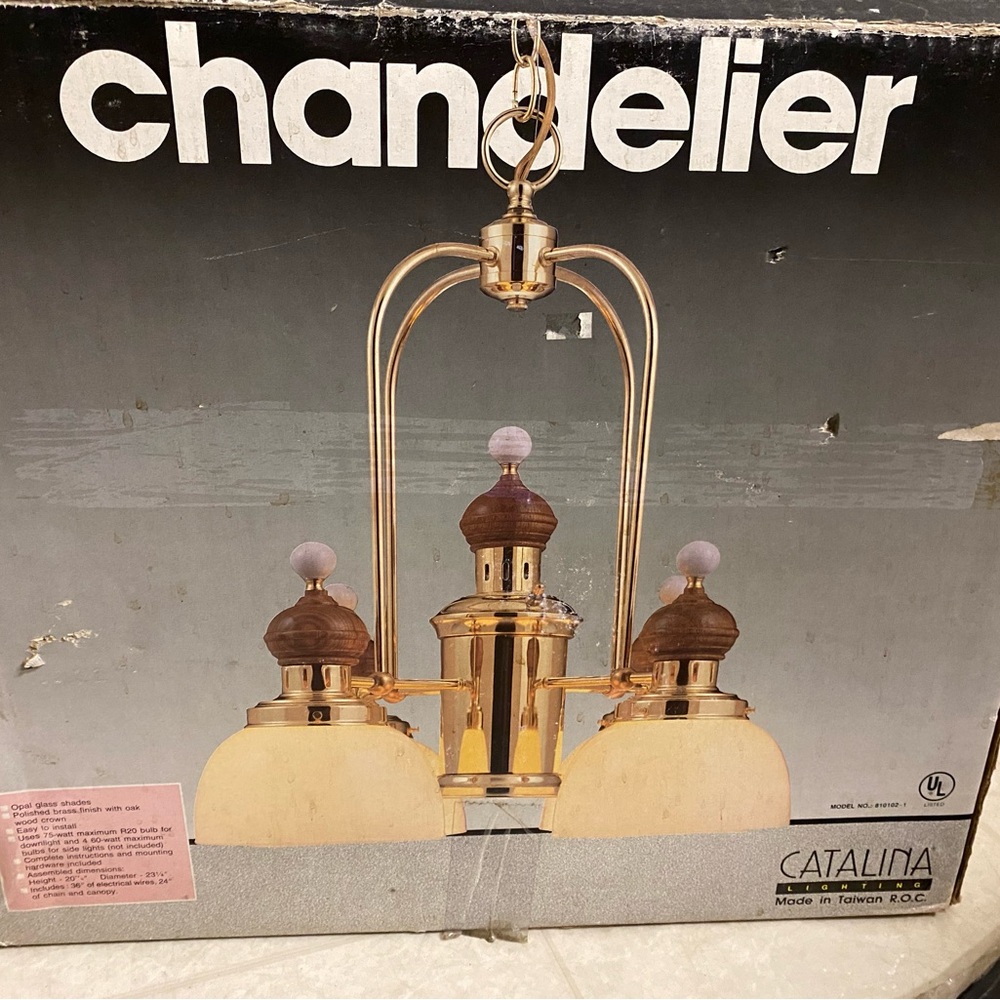 NEW MCM Catalina Gold and Brown Hanging Light Fixture/Chandelier